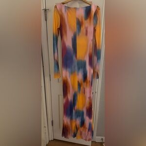 Vero Moda Tall Watercolor Mesh Maxi Dress – S Tall – NWT – Long Sleeve